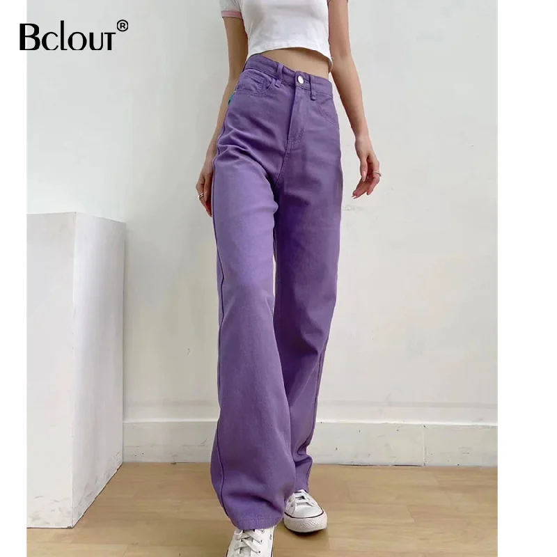 Bclout Female Jean Femme Denim Bagge Jeans Woman Girls Women Wide Leg Pants Trousers Streetwear High Waist Women's Fashion Jeans