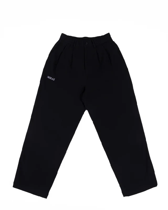 Black Straight Crease Pants