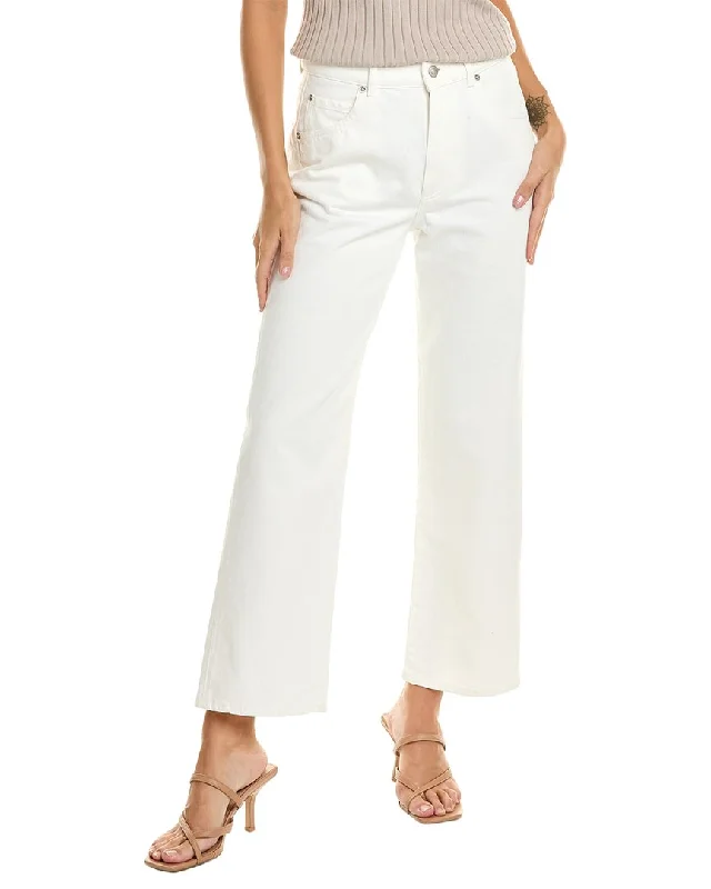 Loro Piana Cropped High-Rise White Straight Leg Jean