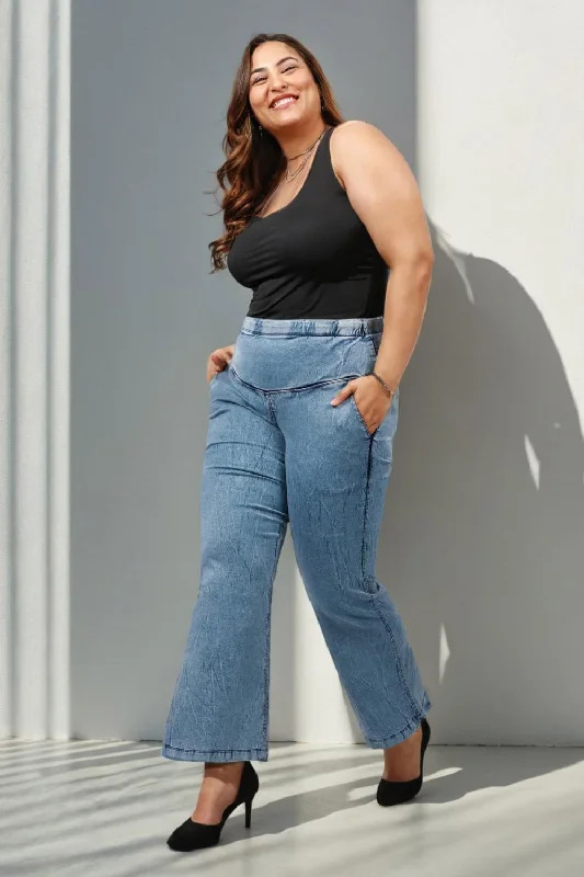 Plus Size Tortoise Blue Flare Jeans