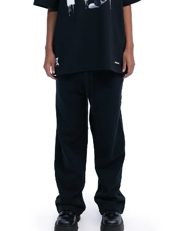 Unisex Black Relax Fit Track Pants