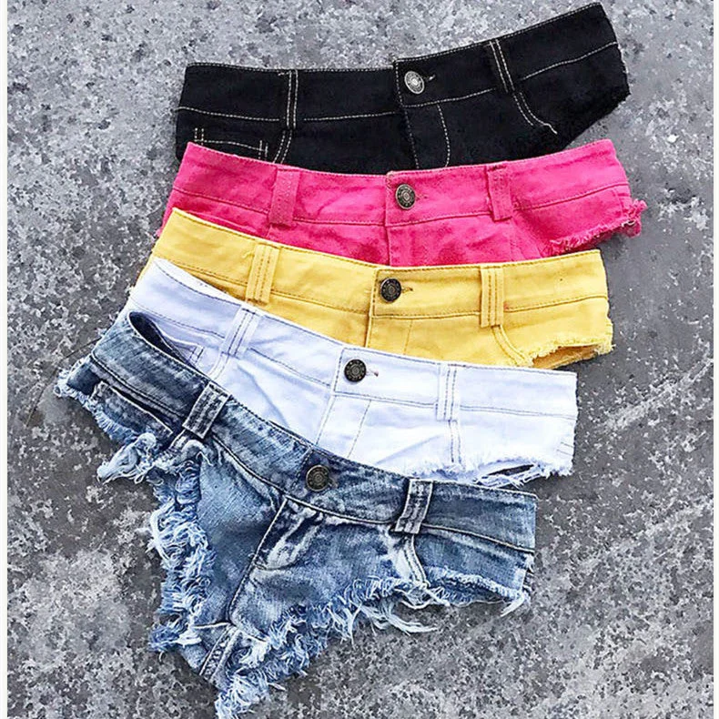 Women Shorts Jeans Denim Women Summer Spring Sexy Button Low Waist Feminino Jeans Shorts Super Mini Hot Trousers