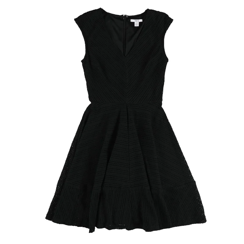 Bar Iii Womens Mesh Fit & Flare Dress