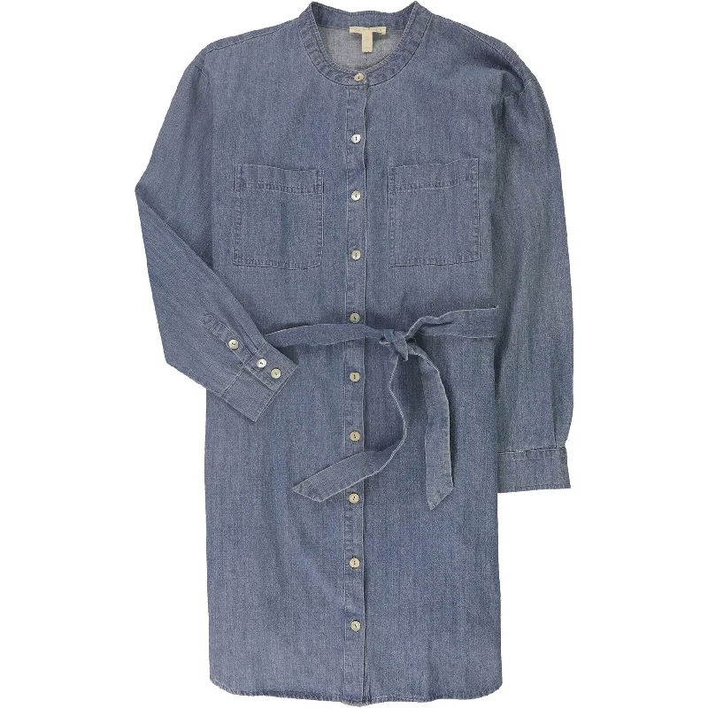 Eileen Fisher Womens Chambray Shirt Dress, Blue, XX-Small