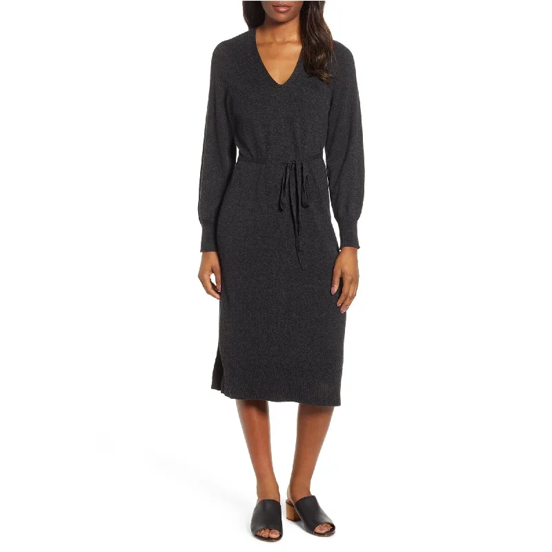 Lucky Brand Womens V-Neck Sweater Dress