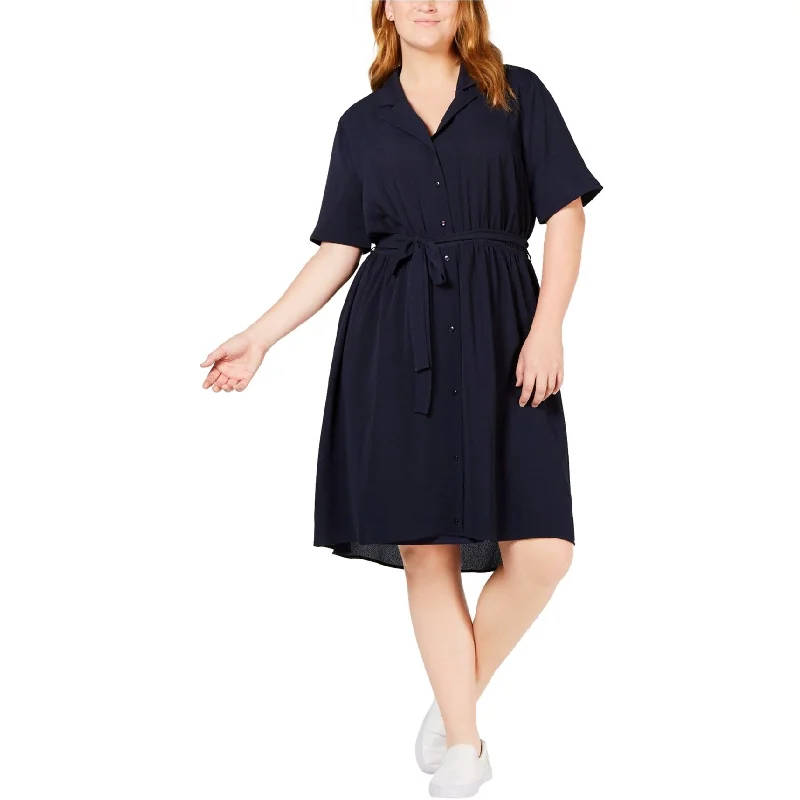 Monteau Womens Belted Shirt Dress