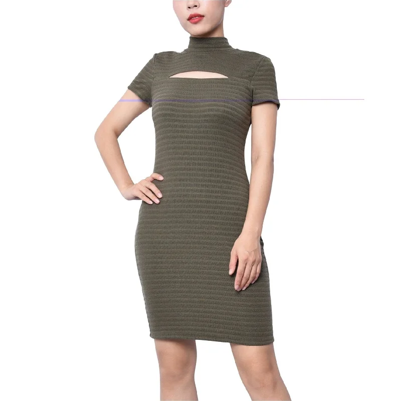 Planet Gold Womens Ribbed Bodycon Dress