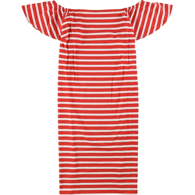 Ralph Lauren Womens Striped Shirt Dress, Red, Small