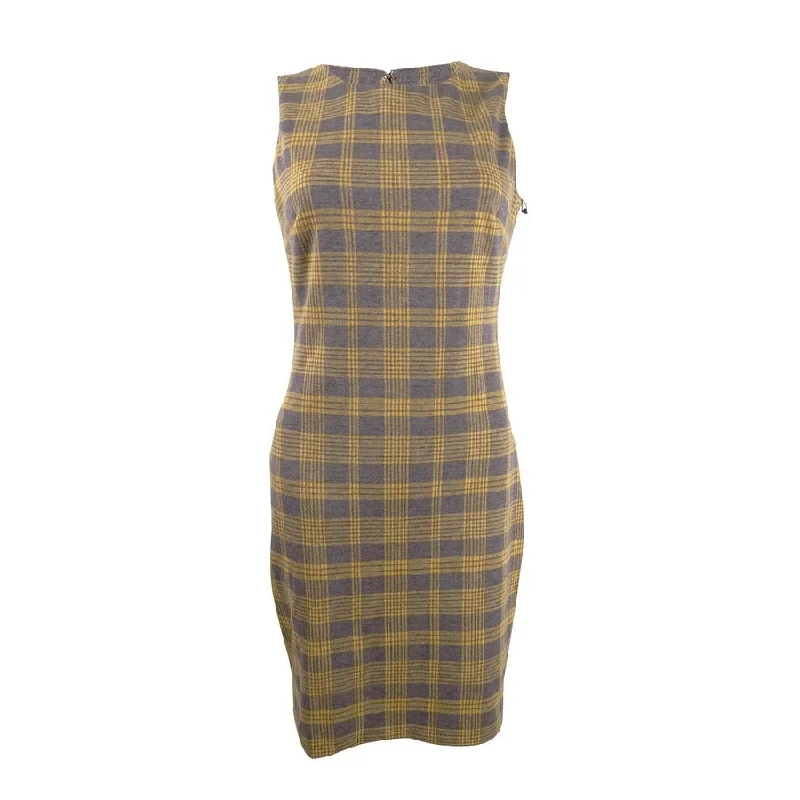 Tommy Hilfiger Women's Knit Plaid Sheath Dress