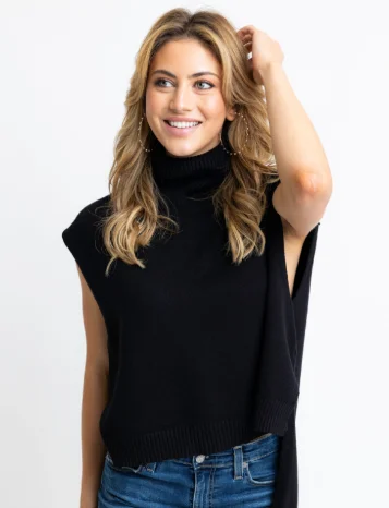 Black Turtleneck Hi/Lo Sweater