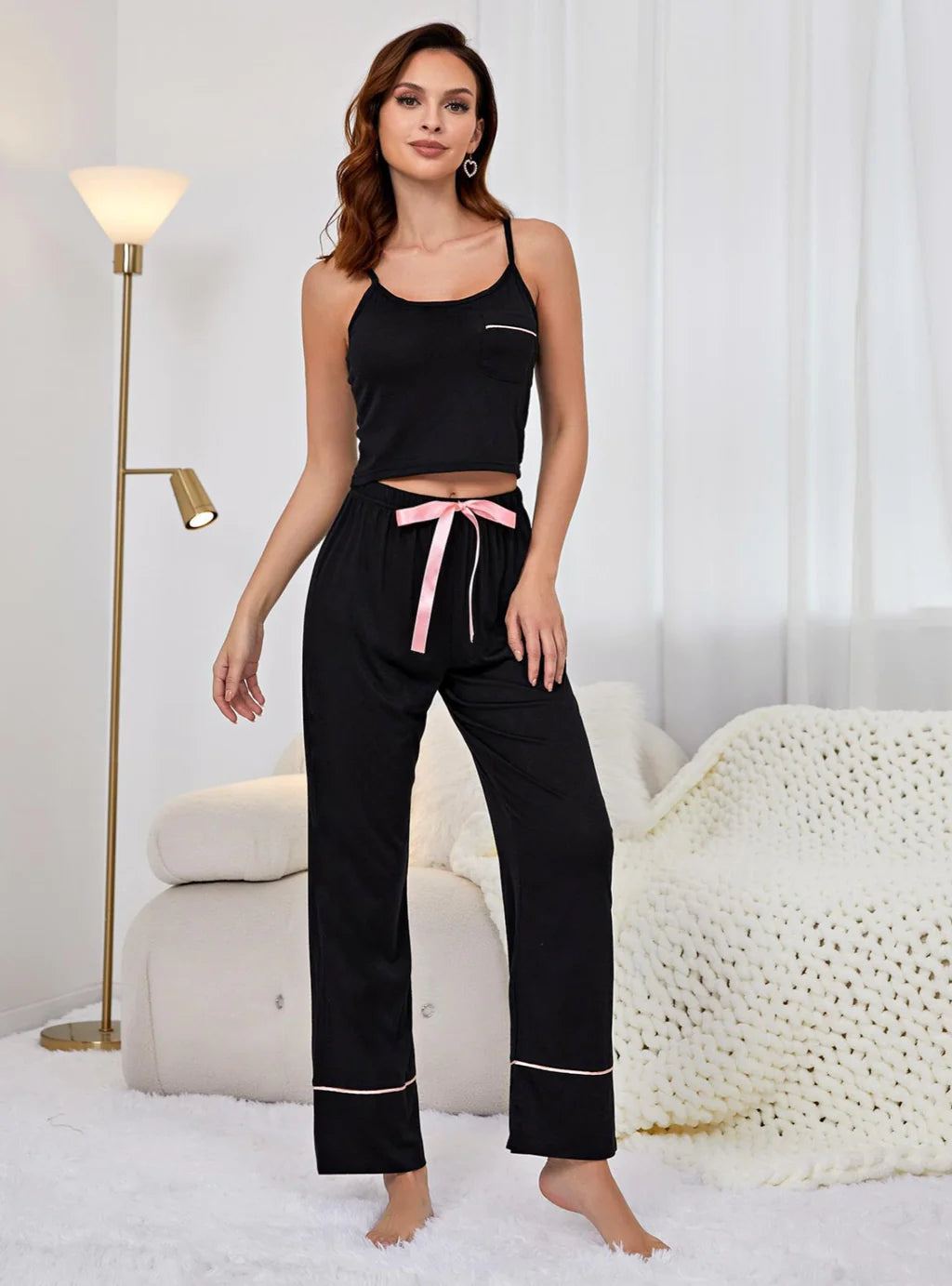 FASHION SUMMER SOLID COLOR SUSPENDER TROUSERS CASUAL SUIT