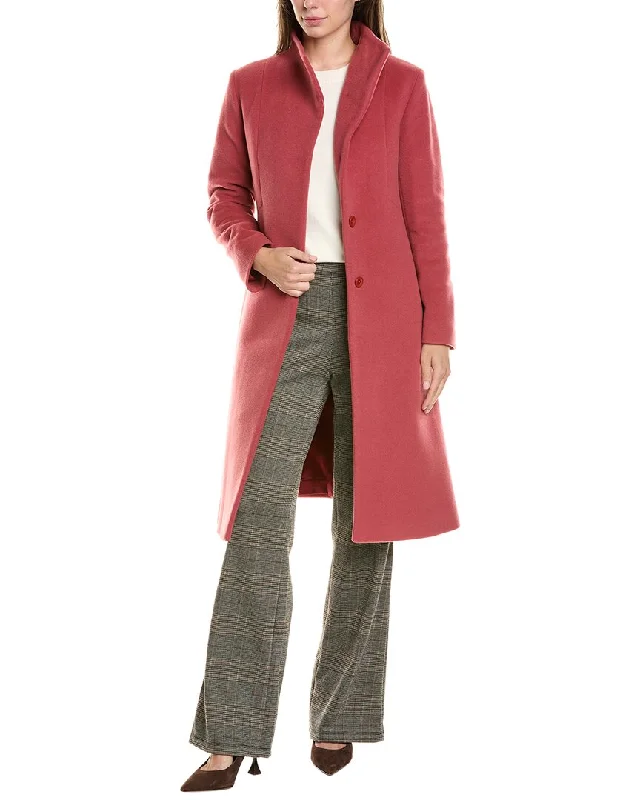 Cinzia Rocca Long Wool & Cashmere-Blend Coat