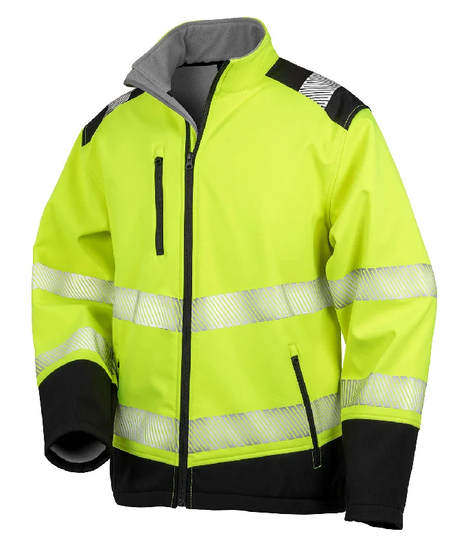 Fluorescent Yellow/Black - Printable ripstop safety softshell