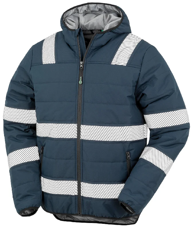 Navy - Recycled ripstop padded safety jacket