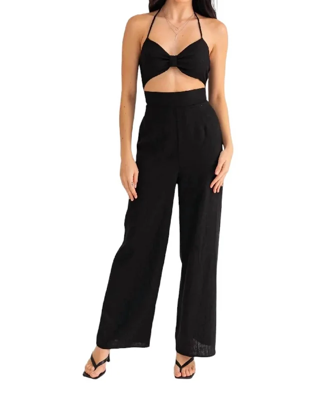 Halter Jumpsuit In Black