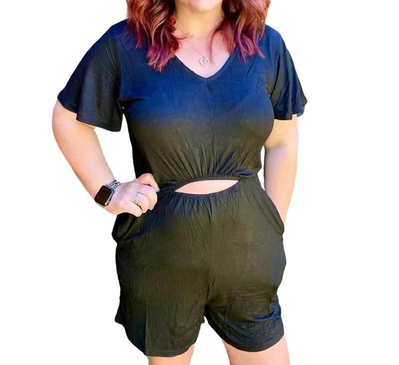 Ryan Reversible Cutout Romper In Black