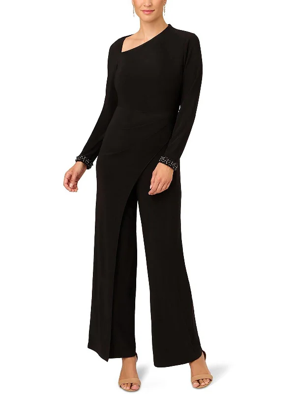 Womens Asymmetric Wide Leg Jumpsuit