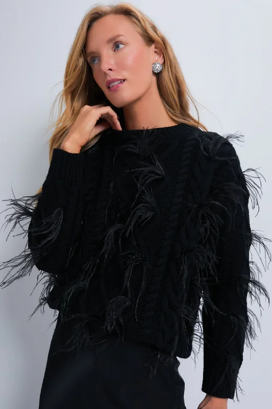 Black Talulah Feather Sweater